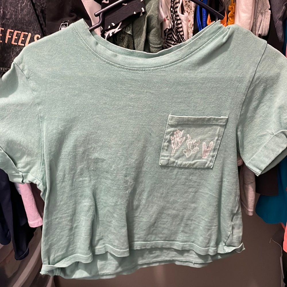 Teal crop top